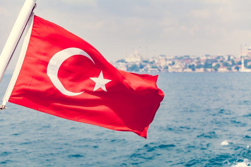 Turkey flag waving