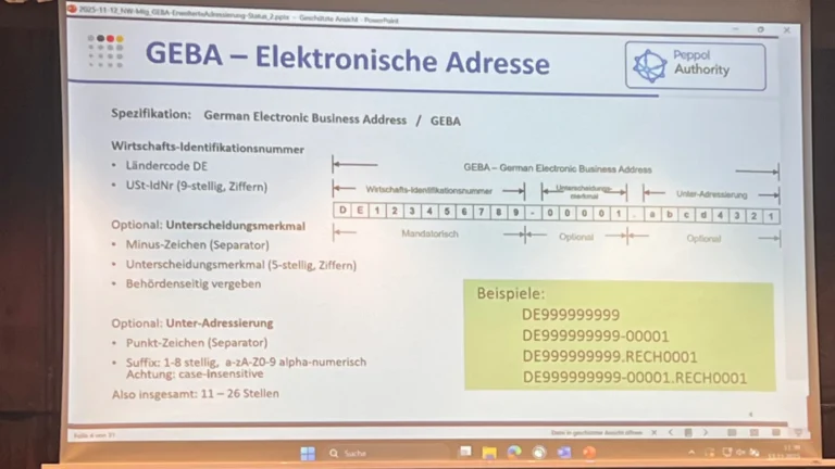 GEBA elektronische Adresse